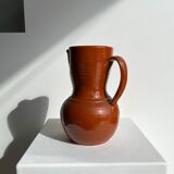 Two-tone brown ceramic wine pitcher H: 24cm