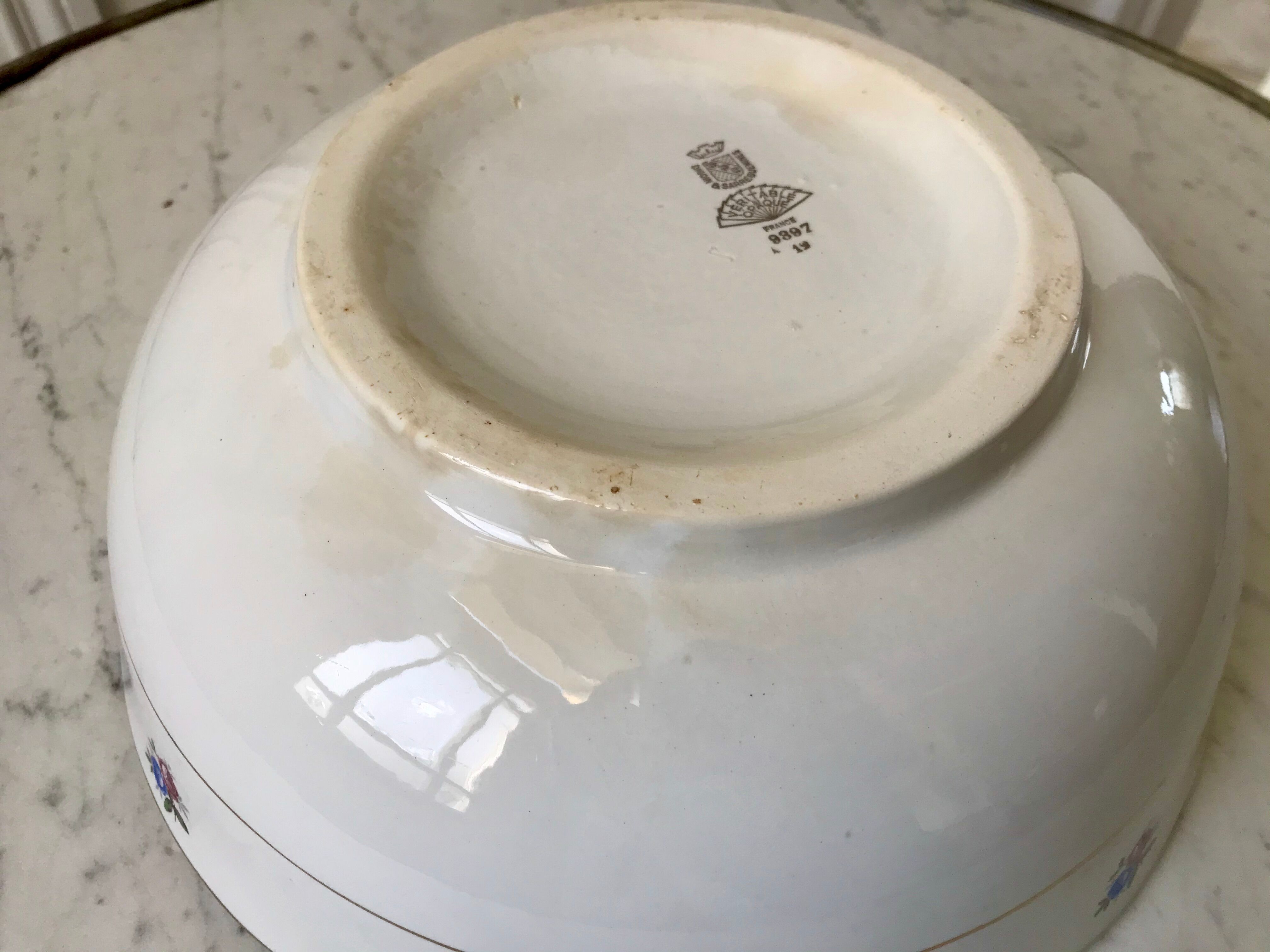 saladier Digoin Sarreguemines petites fleurs années 50