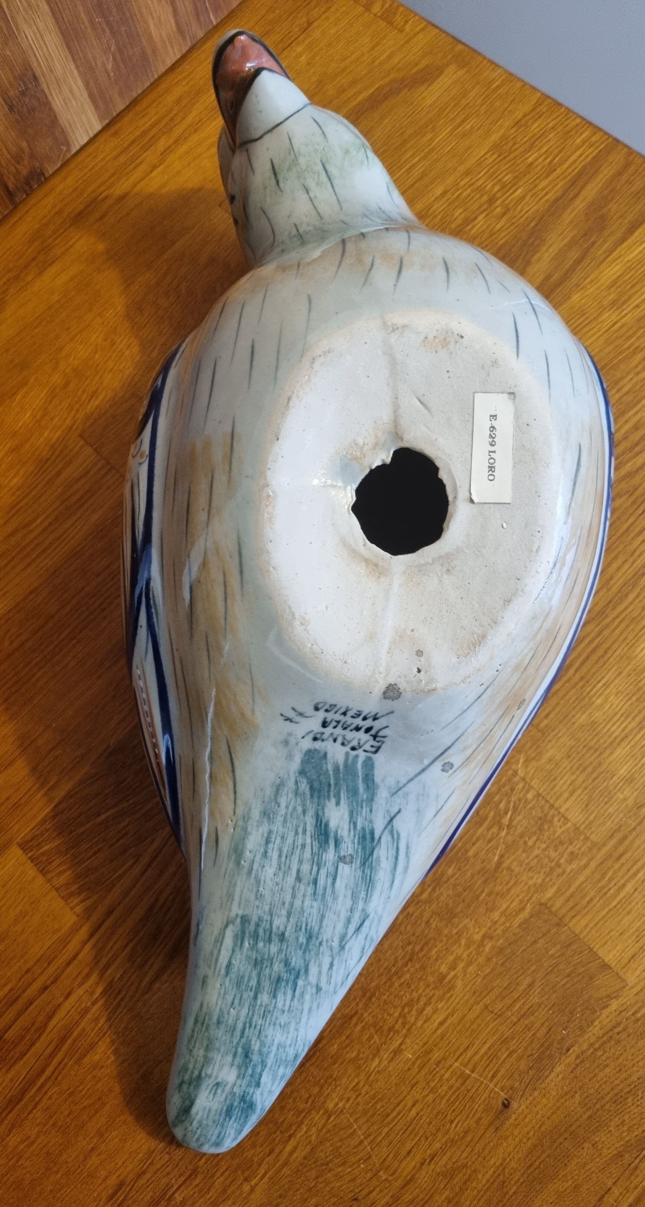 Parrot vintage pottery erandi tonala mexico