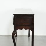 Large antique English oak sideboard from the 18th century with elegant legs