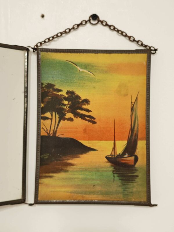Miroir vintage 1920 triptyque de barbier