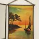 Vintage 1920 barber triptych mirror