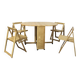 Table pliante scandinave et chaises, années 1980, ensemble de 2