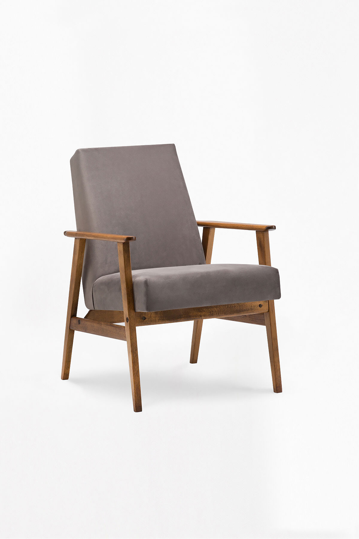Śnieżka armchair  from the 1970s./ gray velor