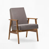 Śnieżka armchair  from the 1970s./ gray velor
