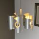 Lustre Polam Bielsko. 1970. Space age. Brushed stainless steel.