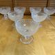 Set of 7 Glass Ice Cream Bowls Diamond Point France Vintage #E076