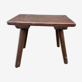 Tabouret ferme sapin bois vintage