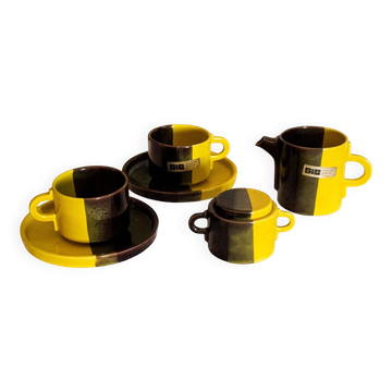 Ceramic coffee set by SIC Ceramiche Artistiche, 1970s, set of 4