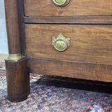 19th century Empire chest of drawers in cherry wood and black marble