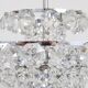 Diamond-cut faceted glass chandelier Bakalowits Vienna, Austria, 1950s
