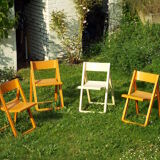 4 chaises pliantes Allibert années 70