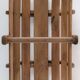 Log basket solid wood slatted vintage folk art