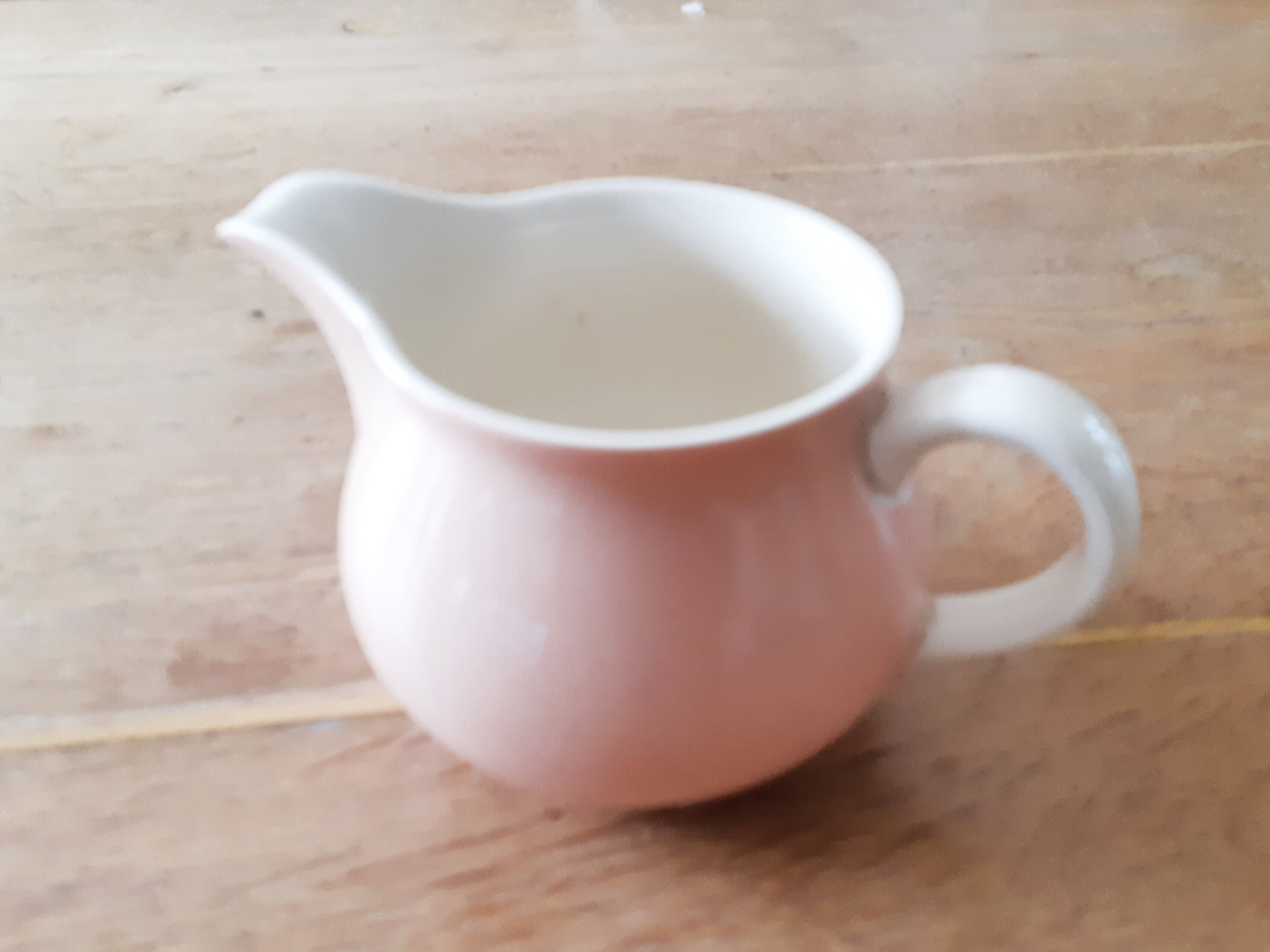 Pink and white creamer , Villeroy and Boch , milk jug , vintage French