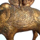 Golden bronze statue of Shiva on Nandi, India, mid-20th century.