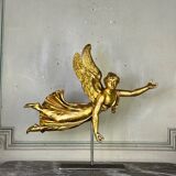 Gilded wooden sculpture, draped angel, Austria around 1800