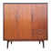 Vintage teak wardrobe, antique clothing cabinet.
