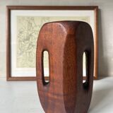 Brutalist wooden vase from the 80s