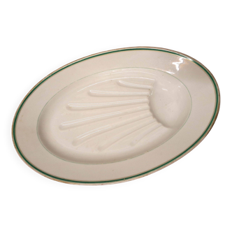 Plat à viande ovale en céramique blanche