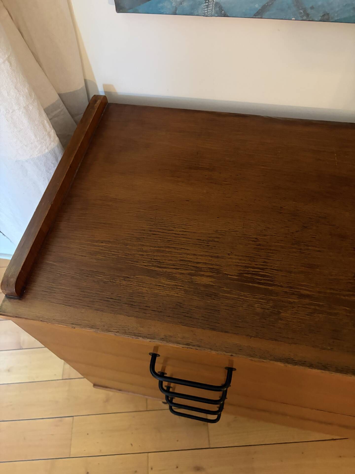 Commode vintage en bois à 8 tiroirs, esprit scandinave