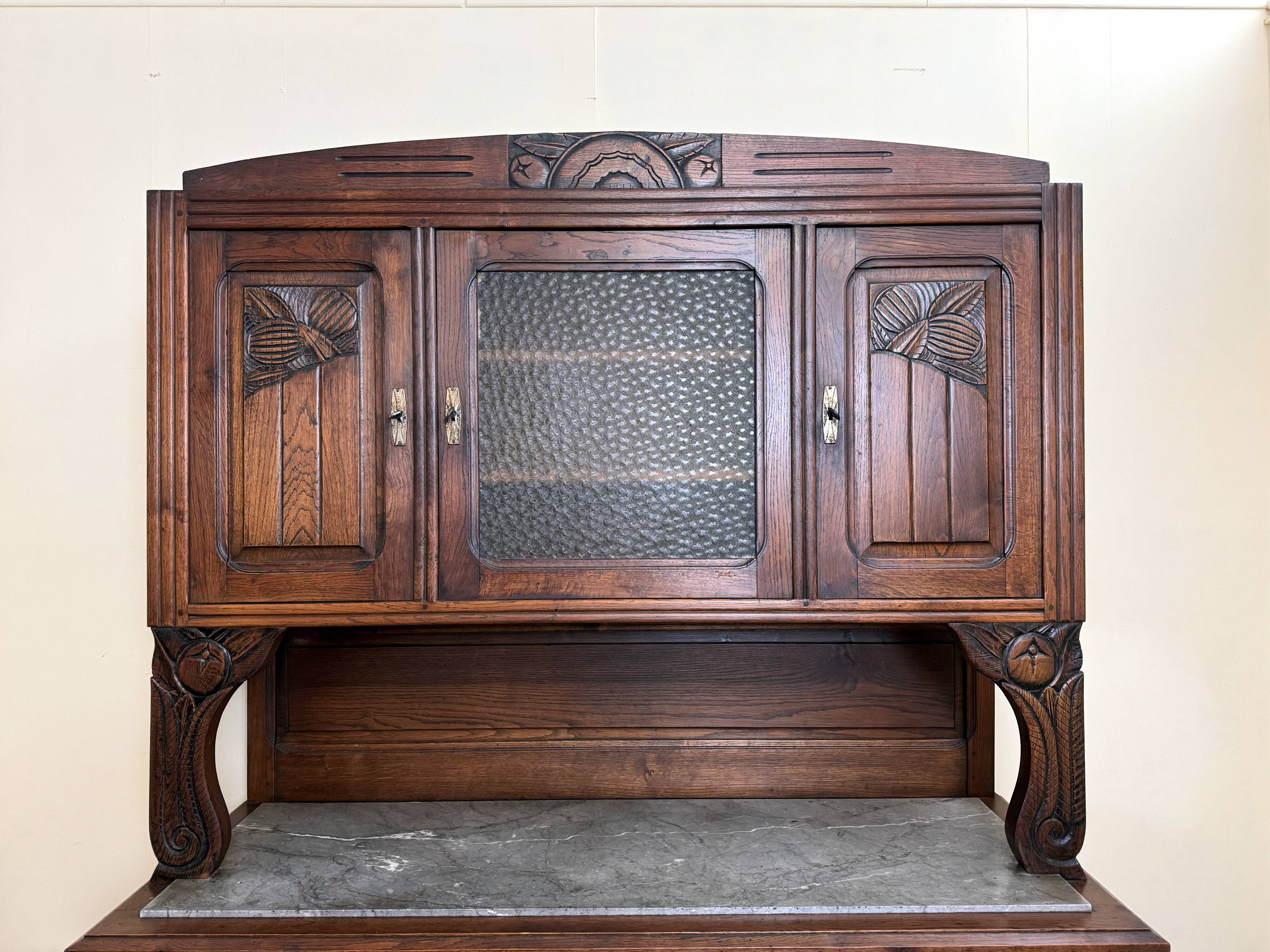 2-body art deco buffet in solid wood circa 1940