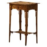 Console / Carved Side Table in Chippendale Style from the 20th Century with Storage