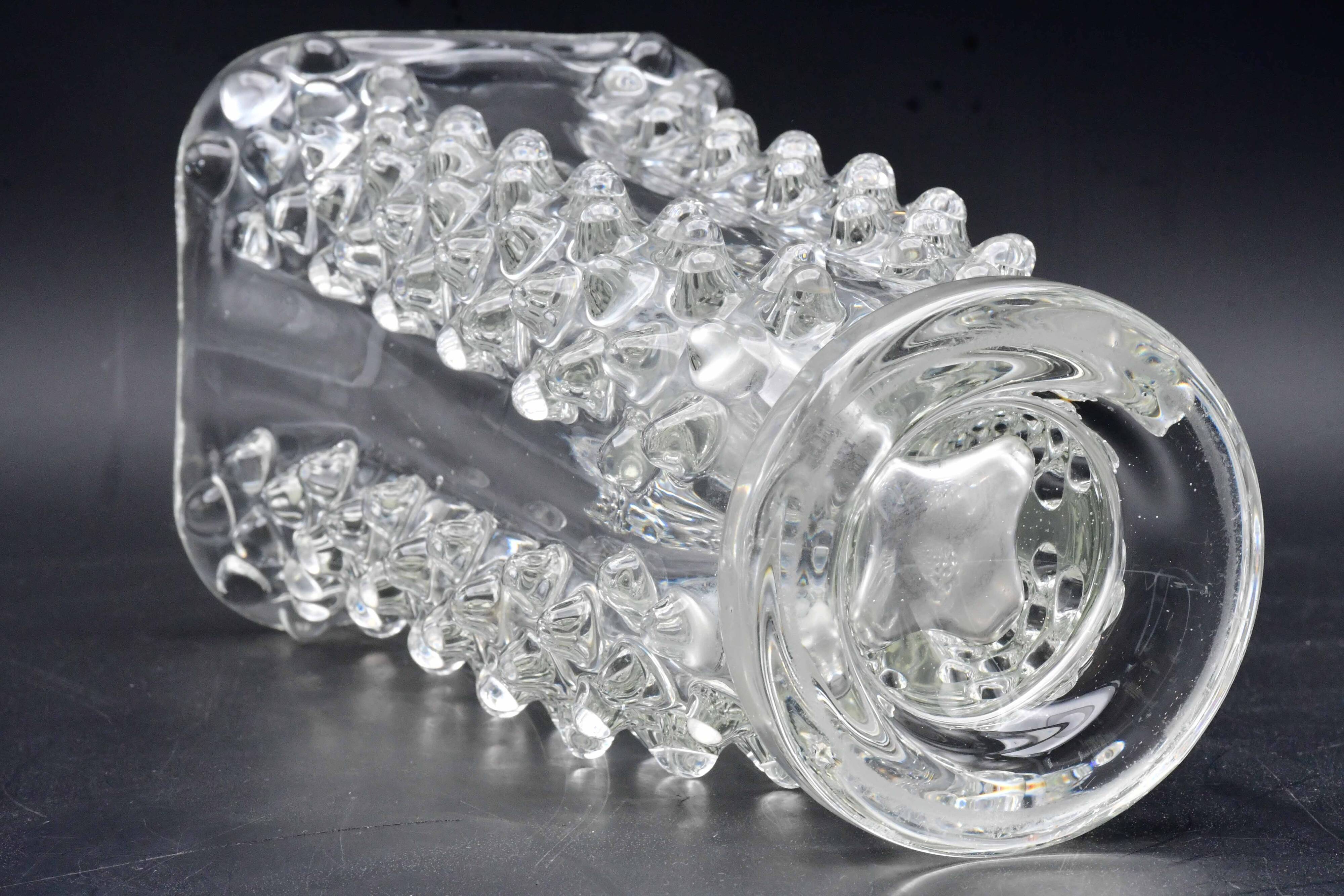Bugnato Murano glass Italian rostrato vase by Barovier & Toso, 1960s