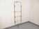 Modular bookshelf in vintage Bauhaus style, red metal, chrome.