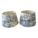 Pair of Jouy canvas lampshades