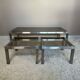 70s design brushed steel coffee table and nesting tables