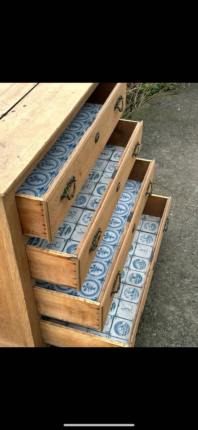 Raw wood chest of drawers