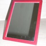 Red plastic table mirror 18X13
