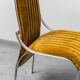 Ensemble de 4 chaises en métal velours jaune 1970 vintage modernisme