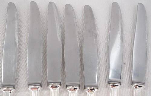Alfénide, Christofle, Cirta, Art Deco, 12 dessert knives, dessert, cheese
