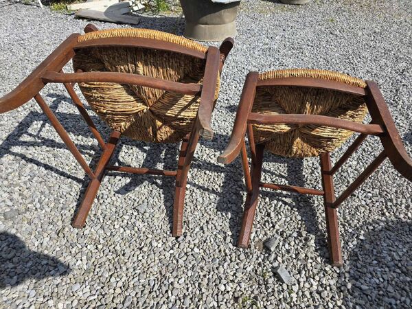 Fauteuil campagnard + chaise en chêne