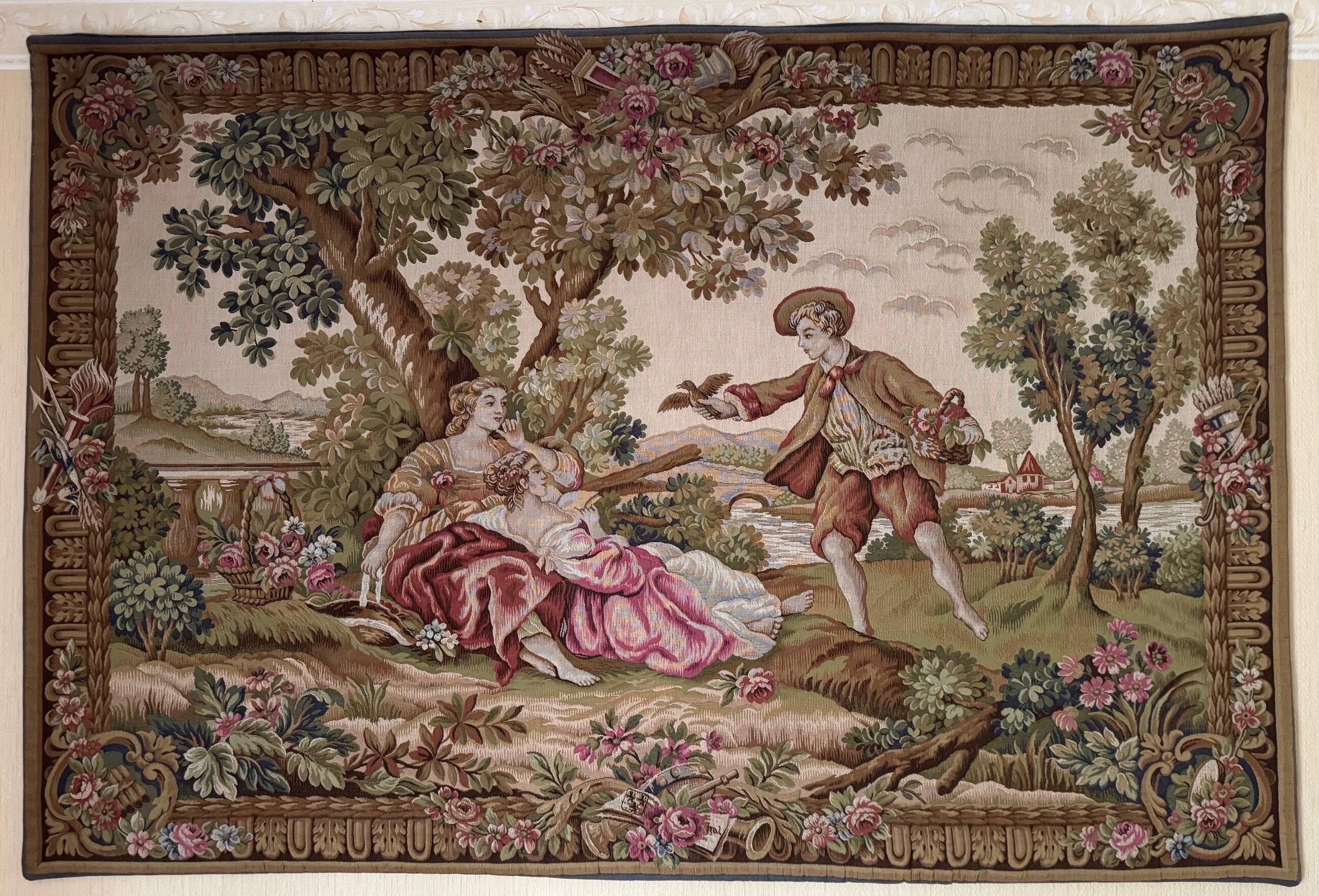 Wall tapestry Point d'Halluin "Gallant Digger"
