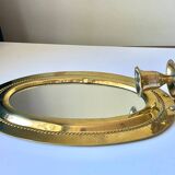 Vintage  Brass Wall mirrored Candle Sconce