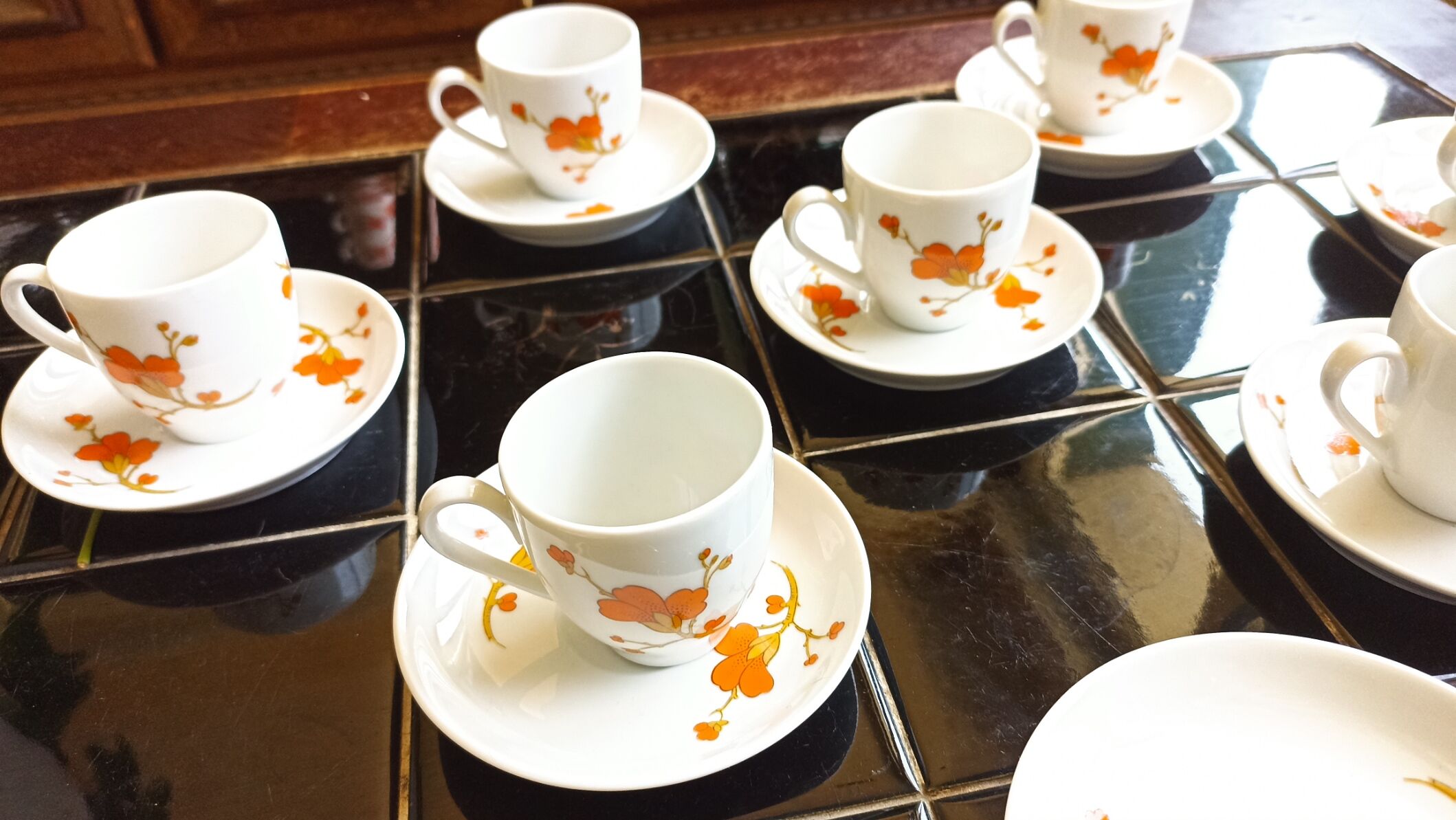 9 espresso cups Scherzer Bavaria - Bavarian porcelain 70s