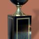 Vintage 1980 Floor Lamp by Le Dauphin in black lacquer and gold brass - 1.5m
