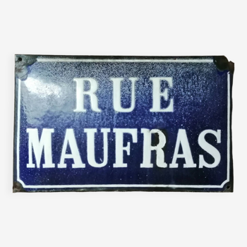 MAUFRAS enameled street sign