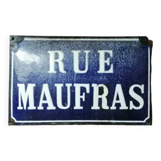 Plaque émaillée de rue MAUFRAS