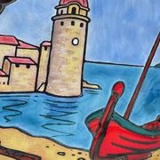 Vintage handmade ceramic illustration