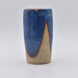 Lot de 3 vases grès émail bleu