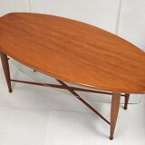 Scandinavian coffee table in teak & glass 1960 vintage