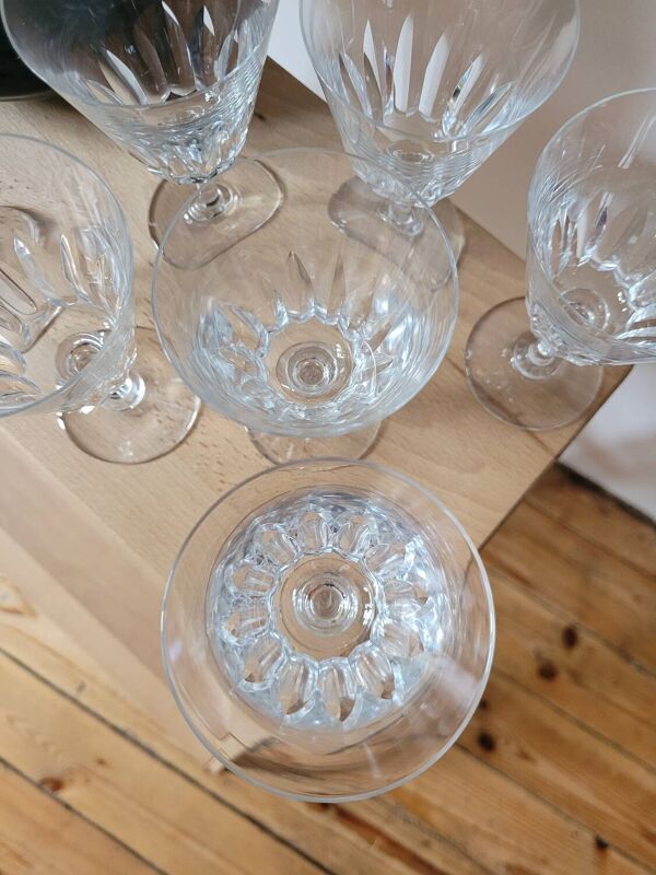 Lot de 7 verres à vin Baccarat Côte d'Azur