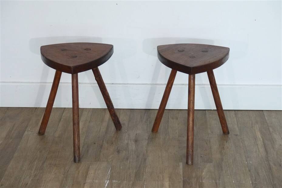 Pair of organic mahogany stools