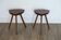 Pair of organic mahogany stools