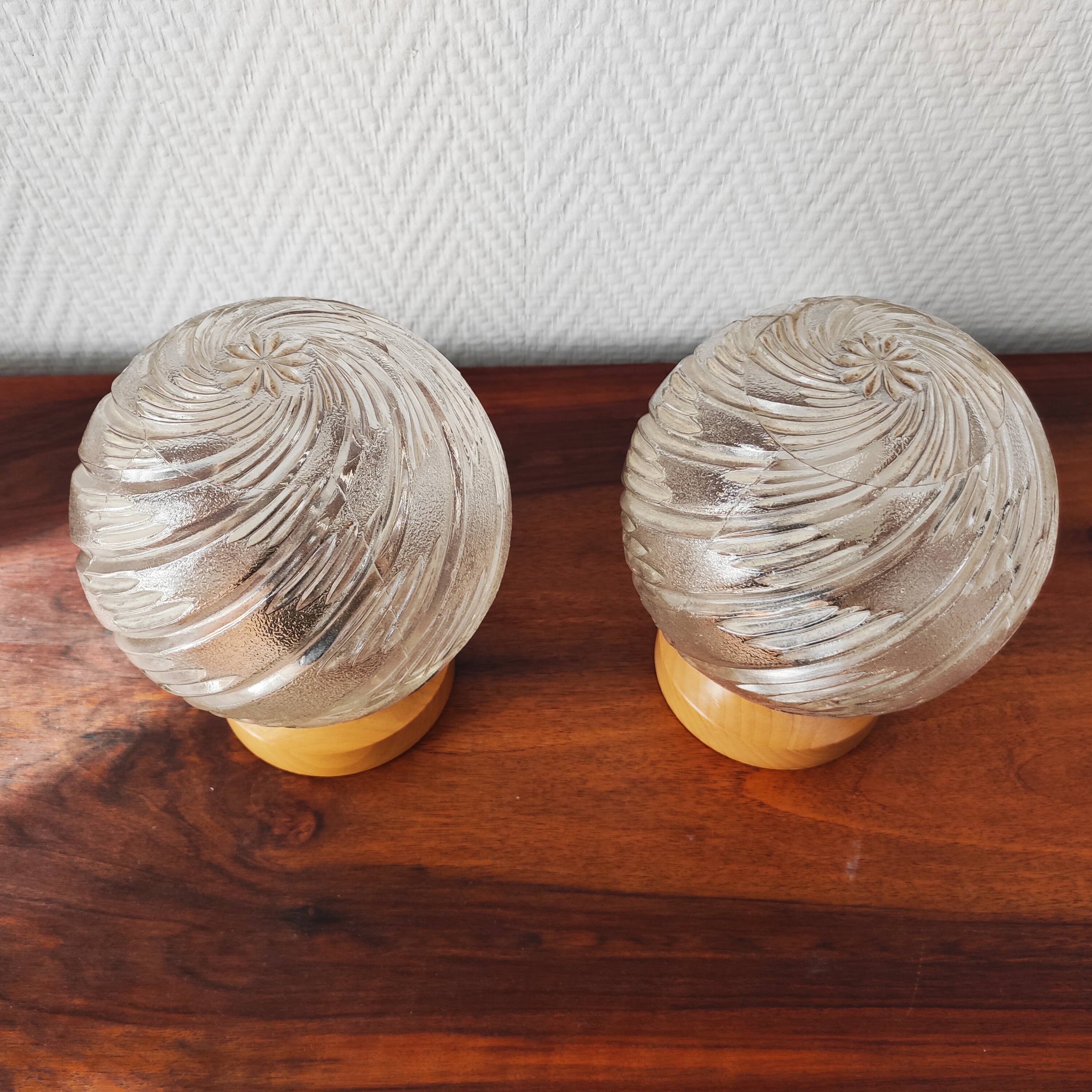 Pair of vintage Art Deco style bedside lamps