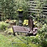 Leather designer chair - Biscia model - Pascal Mourgue