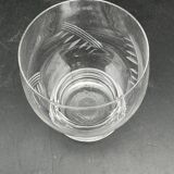 Service à boissons carafe et ses 6 verres en verre fin ciselé